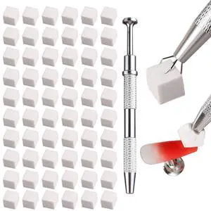 Fcozpjk 100 Pieces Soft Sponge Gripper Pen for Gradient and Halo Nail Art Brushes, Professional Nail Art Tool Accessories Fcozpjk 100 Pieces Soft Sponge Gripper Pen for Gradient and Halo Nail Art Brushes, Professional Nail Art Tool Accessories