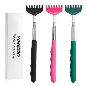 YIMICOO 3 Pack Retractable Back Scraper, Stainless Steel, Portable with Rubber Handle YIMICOO 3 Pack Retractable Back Scraper, Stainless Steel, Portable with Rubber Handle