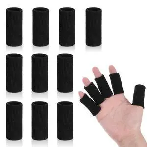 ElevateTech 10-Pack Finger Sleeve Protectors, Elastic Thumb Splint Support for Arthritis Pain Relief, Breathable Finger Tape for Basketball Golf Sports ElevateTech 10-Pack Finger Sleeve Protectors, Elastic Thumb Splint Support for Arthritis Pain Relief, Breathable Finger Tape for Basketball Golf Sports