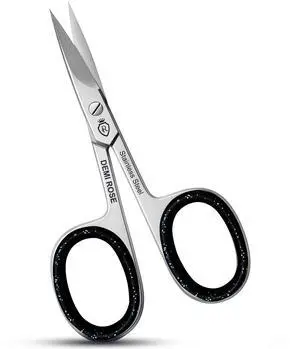 Curved Nail Scissors - Professional Stainless Steel Manicure, Grooming Scissors for Eyebrow, Mustache, Nose Hair, Eyelash, Dry Skin - Cuticle Scissors with Rubber Inserts Curved Nail Scissors - Professional Stainless Steel Manicure, Grooming Scissors for Eyebrow, Mustache, Nose Hair, Eyelash, Dry Skin - Cuticle Scissors with Rubber Inserts