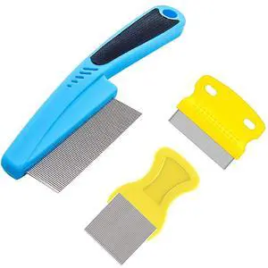 Fine Tooth Pet Comb 3 Pack - Tear Stain Remover for Dogs and Cats, Remove Fleas, Ticks, Dandruff, Tangles and Knots Fine Tooth Pet Comb 3 Pack - Tear Stain Remover for Dogs and Cats, Remove Fleas, Ticks, Dandruff, Tangles and Knots