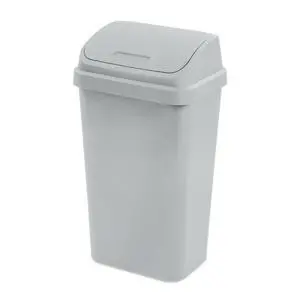 Sterilite 13 Gallon Kitchen Trash Can, Light Gray Plastic Garbage Bin with Swing Top Lid Sterilite 13 Gallon Kitchen Trash Can, Light Gray Plastic Garbage Bin with Swing Top Lid