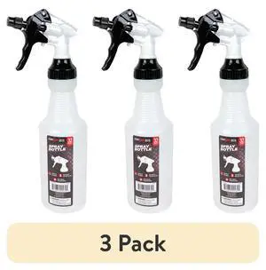Stout Stuff Plastic Wide Mouth Empty Spray Bottle (3 pack), Holds 32oz Stout Stuff Plastic Wide Mouth Empty Spray Bottle (3 pack), Holds 32oz