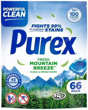 Purex Fresh Mountain Breeze Laundry Detergent Pacs, 66 Count Purex Fresh Mountain Breeze Laundry Detergent Pacs, 66 Count