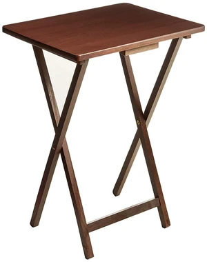 Mainstays Rubberwood Folding TV Tray Table, Walnut Mainstays Rubberwood Folding TV Tray Table, Walnut