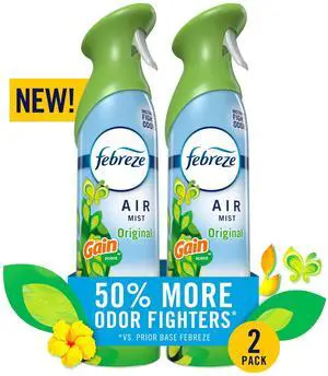 Febreze Air Mist Air Freshener Spray, Gain Original Scent, 2 Count, 8.1oz Each Febreze Air Mist Air Freshener Spray, Gain Original Scent, 2 Count, 8.1oz Each