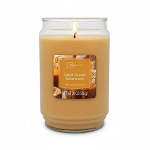 Mainstays 20 oz Salted Caramel Butterscotch Single-Wick Scented Glass Jar Candle Mainstays 20 oz Salted Caramel Butterscotch Single-Wick Scented Glass Jar Candle