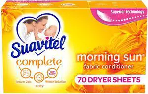 Suavitel Complete Dryer Sheets Fabric Conditioner Morning Sun Scent 70 Count Suavitel Complete Dryer Sheets Fabric Conditioner Morning Sun Scent 70 Count