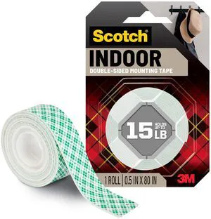 3M Scotch Indoor Double-Sided Mounting Tape, 1/2" x 80" Roll 3M Scotch Indoor Double-Sided Mounting Tape, 1/2" x 80" Roll