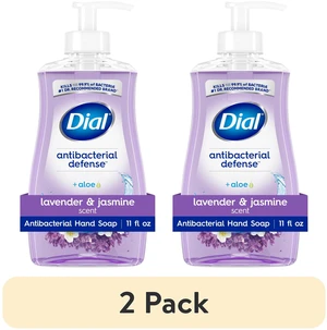 Dial Antibacterial Defense Lavender & Jasmine Liquid Hand Soap, 2 Pack, 11 fl oz Dial Antibacterial Defense Lavender & Jasmine Liquid Hand Soap, 2 Pack, 11 fl oz