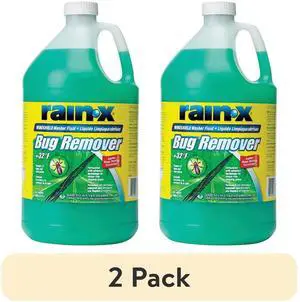 Rain-X Bug Remover Windshield Washer Fluid, 2 Pack, 1 Gallon, Streak-Free with Water Beading Rain-X Bug Remover Windshield Washer Fluid, 2 Pack, 1 Gallon, Streak-Free with Water Beading