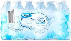 Great Value Purified Drinking Water, 16.9 Fl Oz, 24 Count Great Value Purified Drinking Water, 16.9 Fl Oz, 24 Count