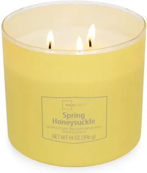 Mainstays 3-Wick Textured Wrapped Candle, Spring Honeysuckle, 14 oz Mainstays 3-Wick Textured Wrapped Candle, Spring Honeysuckle, 14 oz