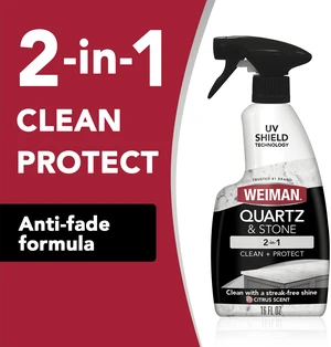 Weiman 2-in-1 Quartz & Stone Countertop Cleaning Spray, Citrus Scent with UV Protection, 16 fl oz Weiman 2-in-1 Quartz & Stone Countertop Cleaning Spray, Citrus Scent with UV Protection, 16 fl oz