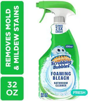 Scrubbing Bubbles Foaming Bleach Bathroom Shower & Tub Cleaner Spray, Mold & Mildew Stain Remover, 32 oz Scrubbing Bubbles Foaming Bleach Bathroom Shower & Tub Cleaner Spray, Mold & Mildew Stain Remover, 32 oz