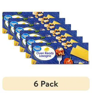 6 Pack Great Value Oven Ready Lasagna Pasta, 12 Oz 6 Pack Great Value Oven Ready Lasagna Pasta, 12 Oz