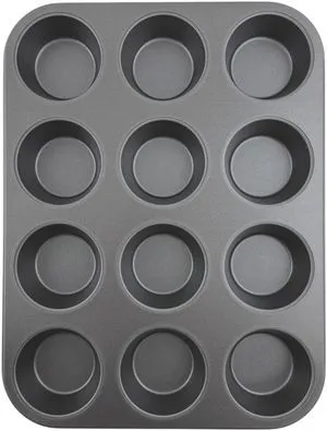 Mainstays 12-Cup Nonstick Steel Muffin & Cupcake Pan, 2.9-Inch Cup, Gray, 1 Count Mainstays 12-Cup Nonstick Steel Muffin & Cupcake Pan, 2.9-Inch Cup, Gray, 1 Count