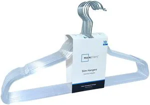 Mainstays Plastic Clothes Hangers, Slim Swivel Hook, Clear, 10 Pack Mainstays Plastic Clothes Hangers, Slim Swivel Hook, Clear, 10 Pack
