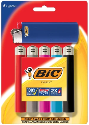 BIC Classic Pocket Lighter, Assorted Colors, 6 Count BIC Classic Pocket Lighter, Assorted Colors, 6 Count