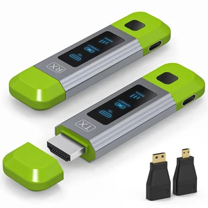 Wireless HDMI Transmitter and Receiver 2.4G+5G 328FT/100M 4K Decode 1080P@60Hz HD Video Extender for PC/Projector/TV Box Wireless HDMI Transmitter and Receiver 2.4G+5G 328FT/100M 4K Decode 1080P@60Hz HD Video Extender for PC/Projector/TV Box