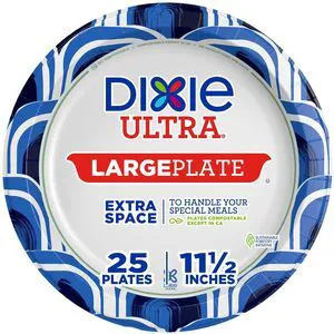 Dixie Ultra Heavy Duty Paper Plates, Large, 11-Inch, 25 Count, 3X Stronger* Dixie Ultra Heavy Duty Paper Plates, Large, 11-Inch, 25 Count, 3X Stronger*