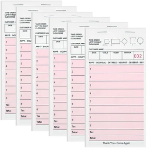 Server Note Pads, Pink Guest Checks Books, 6 Pack Server Note Pads, Pink Guest Checks Books, 6 Pack