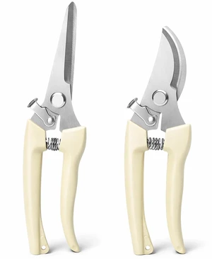 Ahoooot 2Pcs Pruning Shears Set (1PC Straight & 1PC Curved), Professional Garden Shears for Flowers, Bonsai and Fruits Picking Ahoooot 2Pcs Pruning Shears Set (1PC Straight & 1PC Curved), Professional Garden Shears for Flowers, Bonsai and Fruits Picking