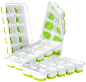 DOQAUS Silicone Ice Cube Trays with Lids, 4 Pack for Freezer DOQAUS Silicone Ice Cube Trays with Lids, 4 Pack for Freezer