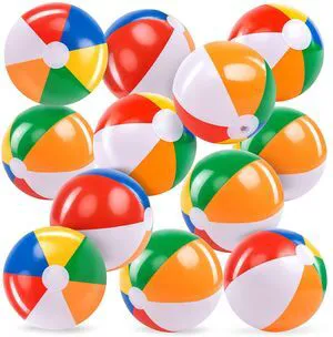 JOYIN 12-Pack 12" Beach Balls Rainbow Color Inflatable Swimming Pool Toys for Adults Kids Birthday Party Supplies Luau Decorations Favors Gifts JOYIN 12-Pack 12" Beach Balls Rainbow Color Inflatable Swimming Pool Toys for Adults Kids Birthday Party Supplies Luau Decorations Favors Gifts