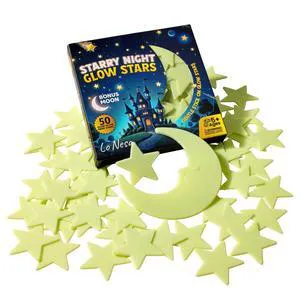Starry Night Glow Stars Extra Large, Extra Strong Glow for Walls & Ceilings, Safe Mounting Putty Included Starry Night Glow Stars Extra Large, Extra Strong Glow for Walls & Ceilings, Safe Mounting Putty Included