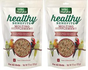 Wild Harvest Healthy Benefits Molting Supplement 7.5Oz for All Birds (Pack of 2) Wild Harvest Healthy Benefits Molting Supplement 7.5Oz for All Birds (Pack of 2)