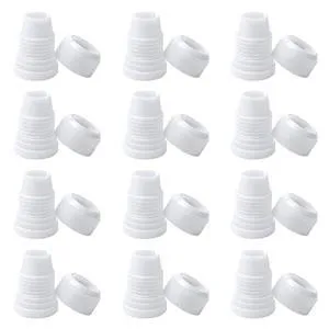12 Pack Standard Plastic Piping Bag Couplers for Piping Tips and Icing Nozzles 12 Pack Standard Plastic Piping Bag Couplers for Piping Tips and Icing Nozzles