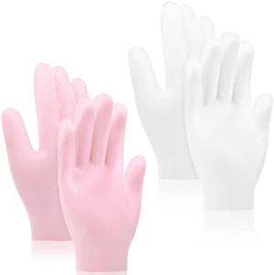 Sibba 2 Pairs Silicone Spa Gel Moisturizing Hydrating Gloves for Women - Anti Slip Aloe Lotion for Dry Hands, Calluses, Cracked Heels, Softening Rough Skin Sibba 2 Pairs Silicone Spa Gel Moisturizing Hydrating Gloves for Women - Anti Slip Aloe Lotion for Dry Hands, Calluses, Cracked Heels, Softening Rough Skin