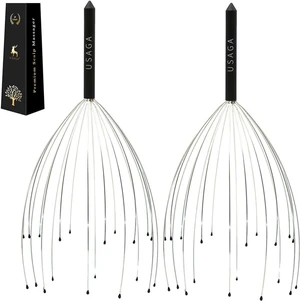 USAGA Head & Scalp Massager 20 Fingers, Black & Black USAGA Head & Scalp Massager 20 Fingers, Black & Black