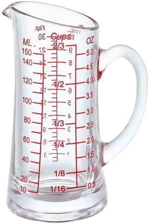 Ackers Glass Measuring Cup 5Oz/150ml with V-Spout, Insulated Handle Ackers Glass Measuring Cup 5Oz/150ml with V-Spout, Insulated Handle