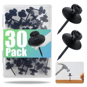 30 Pack Double Headed Push Pins, Black, Mini Wall Hook Design for Small Wall Decor, String Lights, Thumb Tacks for Dorm, Apartment, Home Office 30 Pack Double Headed Push Pins, Black, Mini Wall Hook Design for Small Wall Decor, String Lights, Thumb Tacks for Dorm, Apartment, Home Office