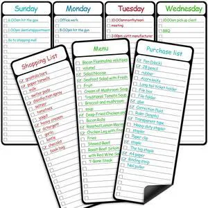 7-Piece Magnetic Dry Erase To-Do List White Board, 4'x11', Weekly Planner, Chore Chart for Refrigerator 7-Piece Magnetic Dry Erase To-Do List White Board, 4'x11', Weekly Planner, Chore Chart for Refrigerator