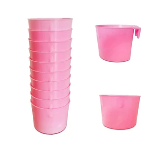 10 Pack 8oz Hanging Cage Cups - Seed Feeder and Watering Dish for Birds, Chickens, Rabbits, Parrots, Pigeons, Gamefowl, Poultry (Pink) 10 Pack 8oz Hanging Cage Cups - Seed Feeder and Watering Dish for Birds, Chickens, Rabbits, Parrots, Pigeons, Gamefowl, Poultry (Pink)
