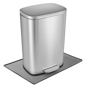 Trash Can Mat, Silicone with Non-Slip Particles, Raised Edges, Prevents Movement and Spills, Protects Floors, for Kitchen Living Room Bedroom, 11.8"x18.9" Trash Can Mat, Silicone with Non-Slip Particles, Raised Edges, Prevents Movement and Spills, Protects Floors, for Kitchen Living Room Bedroom, 11.8"x18.9"