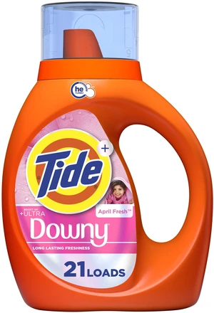 Tide Laundry Detergent Liquid Plus a Boost of Ultra Downy, April Fresh Scent, 30fl oz, 21 Loads Tide Laundry Detergent Liquid Plus a Boost of Ultra Downy, April Fresh Scent, 30fl oz, 21 Loads