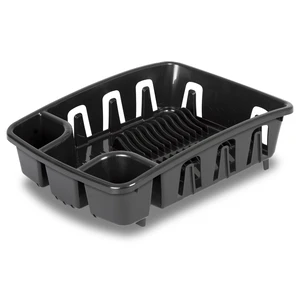 Sterilite DrainRack All-in-One Dishrack and Drainboard, Inclined Base, Black Sterilite DrainRack All-in-One Dishrack and Drainboard, Inclined Base, Black