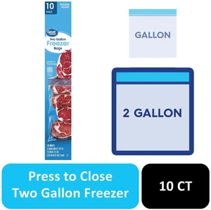 Great Value Double Zipper 2 Gallon Freezer Bag, 10 Count Great Value Double Zipper 2 Gallon Freezer Bag, 10 Count
