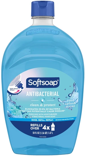 Softsoap 50 fl oz Antibacterial Clean and Protect Liquid Hand Soap Cool Splash Scent Softsoap 50 fl oz Antibacterial Clean and Protect Liquid Hand Soap Cool Splash Scent