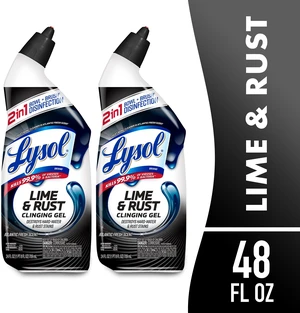 Lysol Toilet Bowl Cleaner Clinging Gel, Lime & Rust Remover, Disinfecting Bathroom Cleaner, 24fl oz (2 Pack) Lysol Toilet Bowl Cleaner Clinging Gel, Lime & Rust Remover, Disinfecting Bathroom Cleaner, 24fl oz (2 Pack)