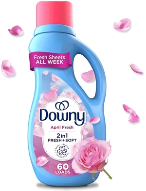 Downy Liquid Fabric Softener and Conditioner, April Fresh Scent, 44 fl oz, 60 Loads Downy Liquid Fabric Softener and Conditioner, April Fresh Scent, 44 fl oz, 60 Loads