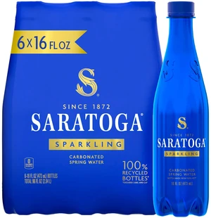 Saratoga Sparkling Spring Water 16fl oz 6-Pack Plastic Bottles Saratoga Sparkling Spring Water 16fl oz 6-Pack Plastic Bottles