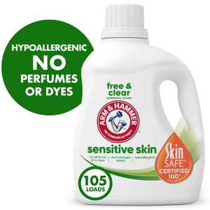 ARM & HAMMER Sensitive Skin Free & Clear Liquid Laundry Detergent Soap, 105 Fl Oz, 105 Loads ARM & HAMMER Sensitive Skin Free & Clear Liquid Laundry Detergent Soap, 105 Fl Oz, 105 Loads