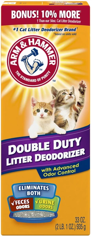 ARM & HAMMER Double Duty Cat Litter Deodorizer and Pet Odor Eliminator, 33 oz Box ARM & HAMMER Double Duty Cat Litter Deodorizer and Pet Odor Eliminator, 33 oz Box