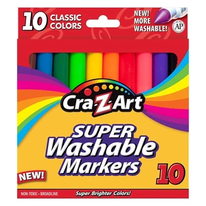 Cra-Z-Art Classic Multicolor Broad Line Washable Markers, 10 Count Cra-Z-Art Classic Multicolor Broad Line Washable Markers, 10 Count
