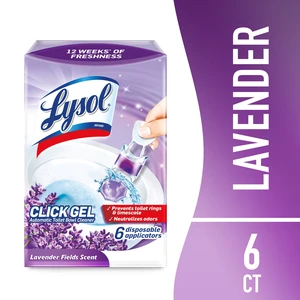 Lysol Click Gel Automatic Toilet Bowl Cleaner, Brand New Day - Lavender Fields Scent, 6 Applicators Lysol Click Gel Automatic Toilet Bowl Cleaner, Brand New Day - Lavender Fields Scent, 6 Applicators